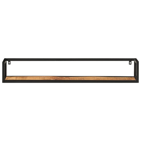 Vidaxl wandschappen 2 st 110x17x17 cm massief mangohout en ijzer