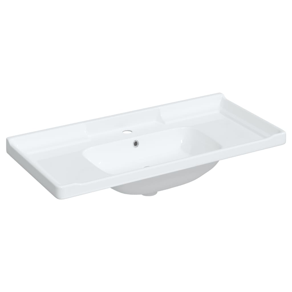 VidaXL Umywalka prostokątna 100x48x23 cm, ceramiczna biała