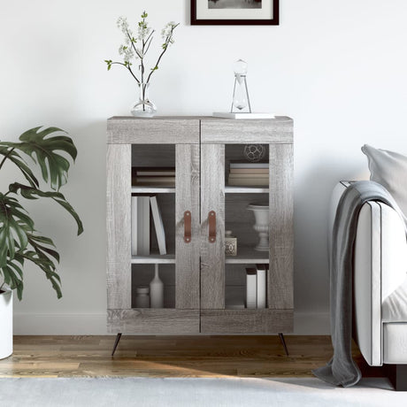Vidaxl dressoir 69,5x34x90 cm bewerkt hout grijs sonoma eikenkleurig