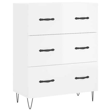 Vidaxl dressoir 69,5x34x90 cm bewerkt hout hoogglans wit