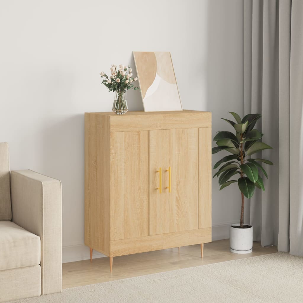 Vidaxl dressoir 69,5x34x90 cm bewerkt hout sonoma eikenkleurig