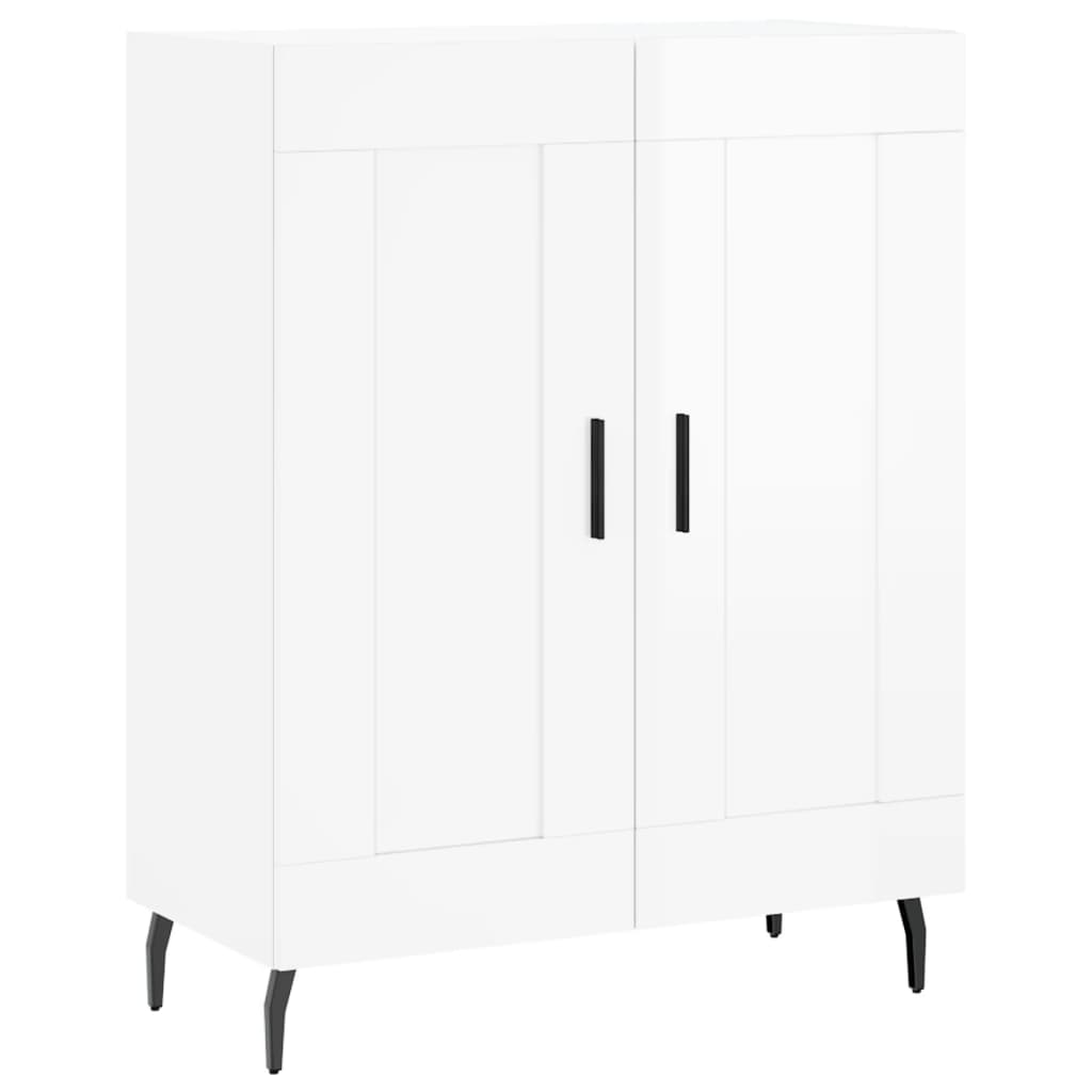 Vidaxl dressoir 69,5x34x90 cm bewerkt hout hoogglans wit