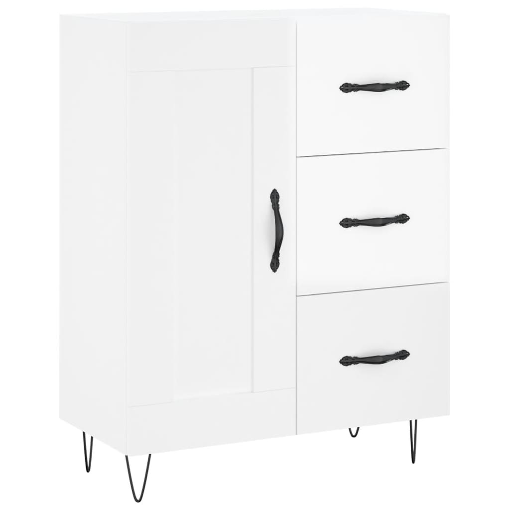 Vidaxl dressoir 69,5x34x90 cm bewerkt hout hoogglans wit