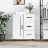 Vidaxl dressoir 69,5x34x90 cm bewerkt hout hoogglans wit