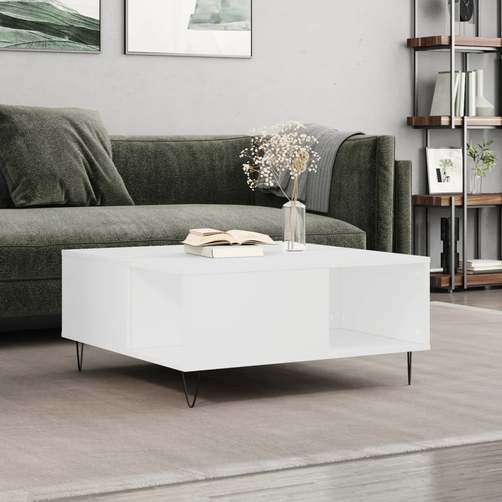 Vidaxl salontafel 80x80x36,5 cm bewerkt hout wit