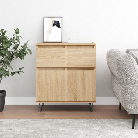 Vidaxl dressoir 60x35x70 cm bewerkt hout sonoma eikenkleurig