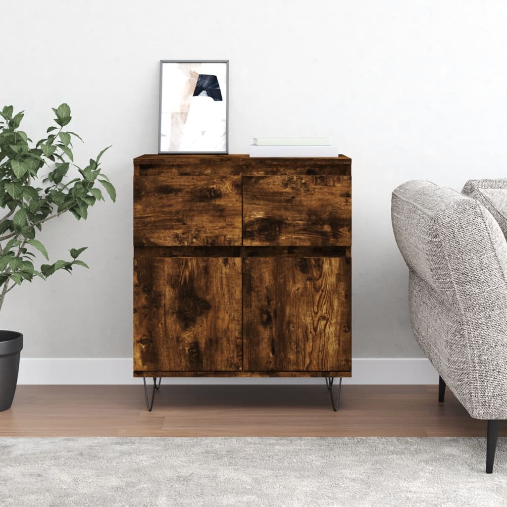 Vidaxl dressoir 60x35x70 cm bewerkt hout gerookt eikenkleurig