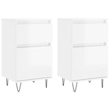 Vidaxl dressoirs 2 st 40x35x70 cm bewerkt hout hoogglans wit