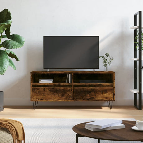 Vidaxl tv-meubel 100x34,5x44,5 cm bewerkt hout gerookt eikenkleurig