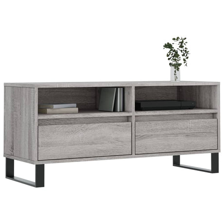 Vidaxl tv-meubel 100x34,5x44,5 cm bewerkt hout grijs sonoma eikenkleur
