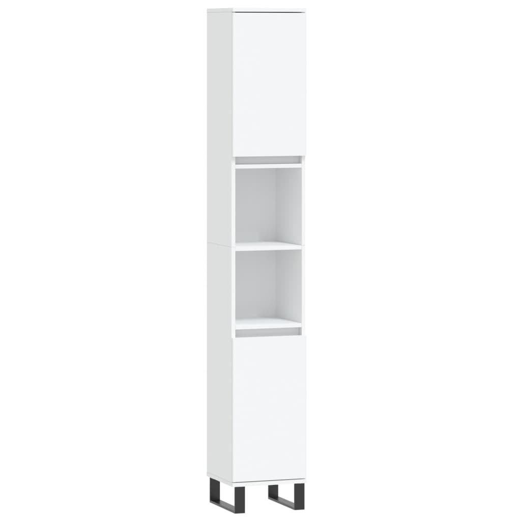 Vidaxl badkamerkast 30x30x190 cm bewerkt hout wit