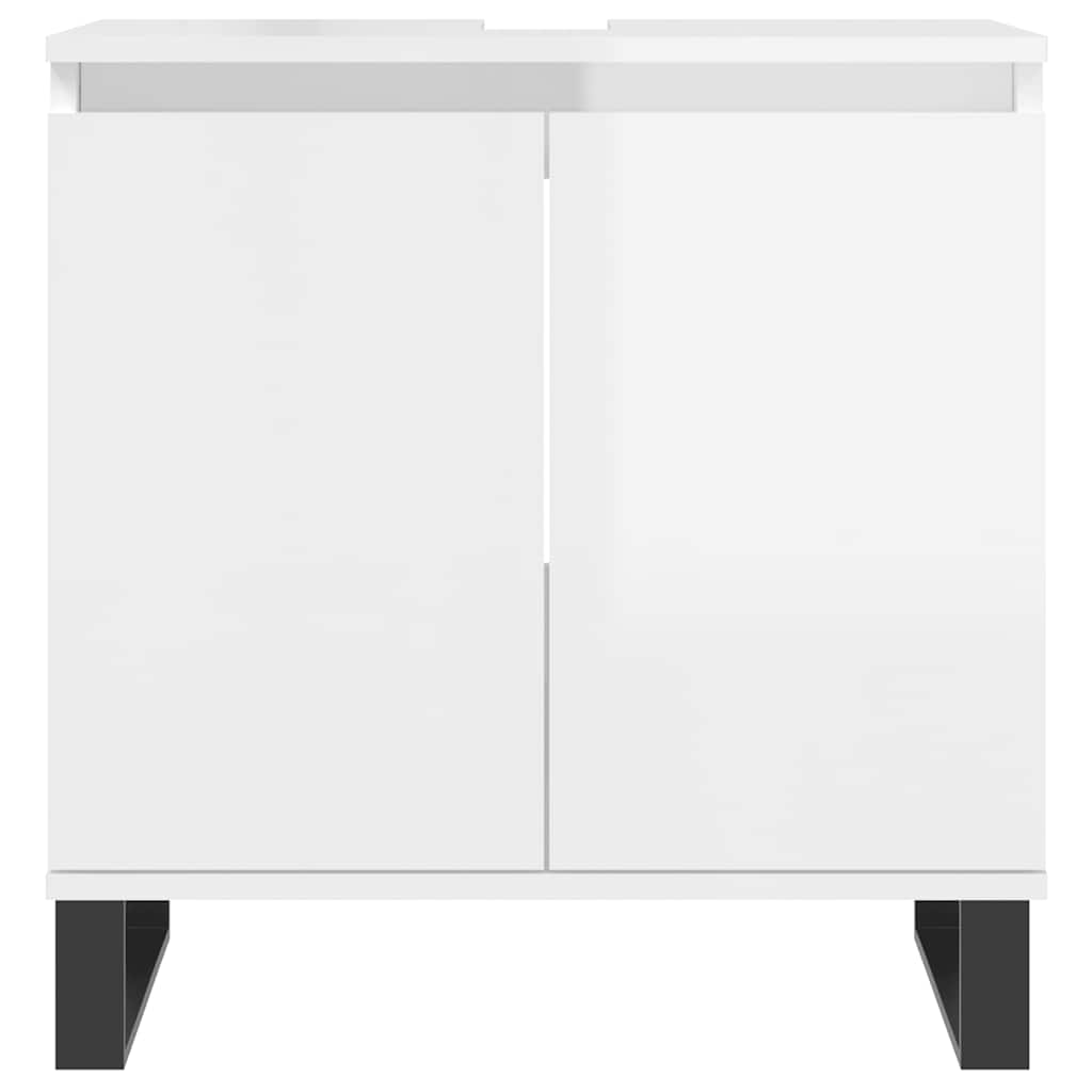 Vidaxl badkamerkast 58x33x60 cm bewerkt hout hoogglans wit