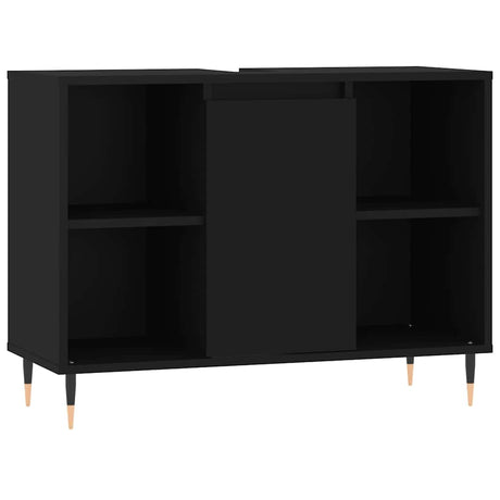 Vidaxl badkamerkast 80x33x60 cm bewerkt hout zwart