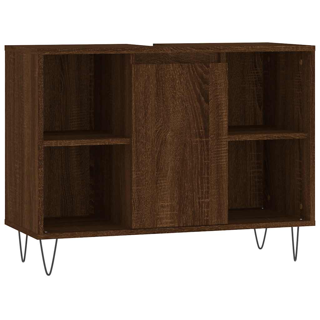 Vidaxl badkamerkast 80x33x60 cm bewerkt hout bruin eikenkleur