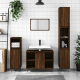Vidaxl badkamerkast 80x33x60 cm bewerkt hout bruin eikenkleur