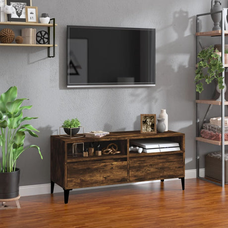 Vidaxl tv-meubel 100x34,5x44,5 cm bewerkt hout gerookt eikenkleurig