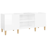 Vidaxl platenkast 121x38x48 cm bewerkt hout hoogglans wit