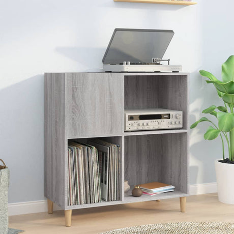 Vidaxl platenkast 84,5x38x89 cm bewerkt hout grijs sonoma eikenkleurig