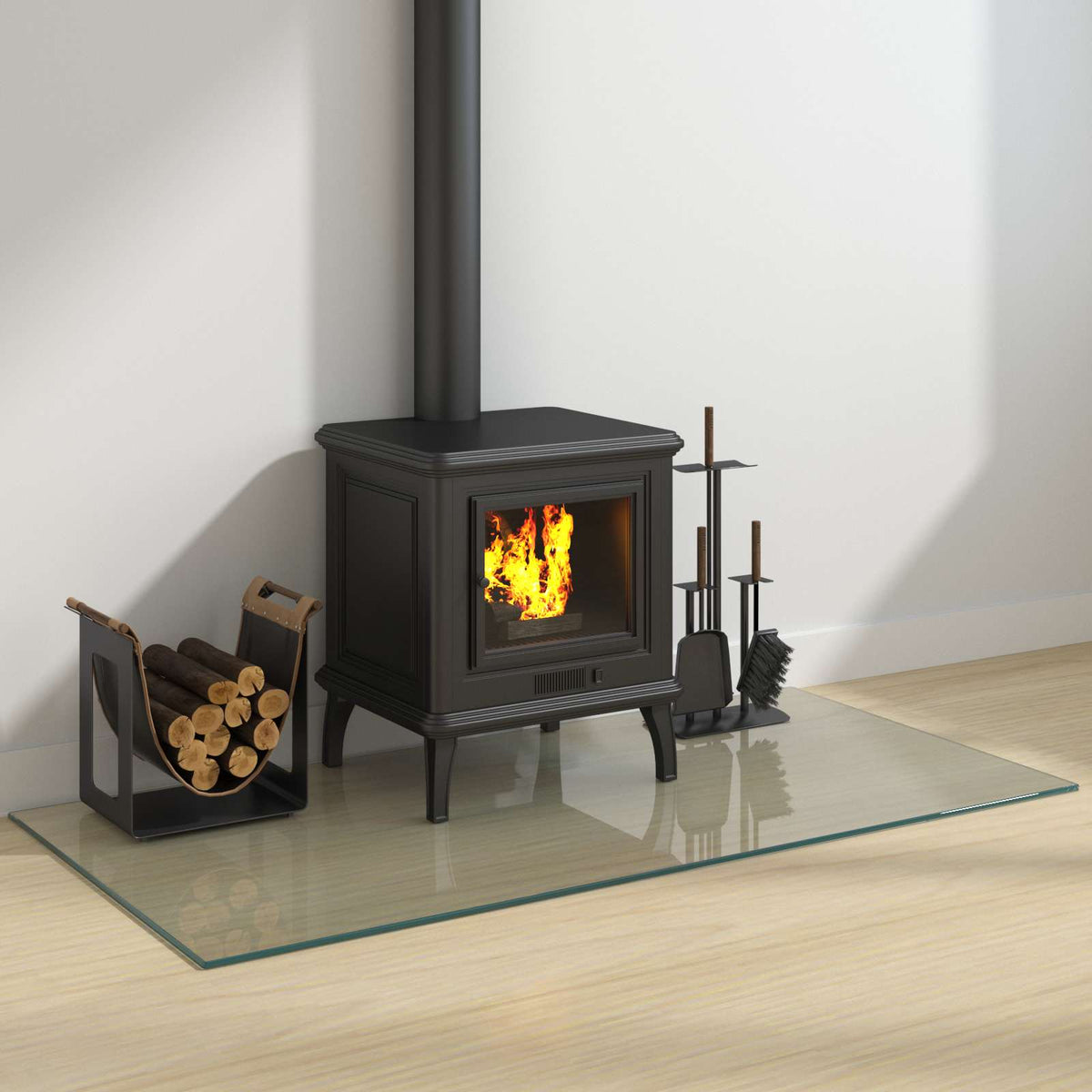 Vidaxl vuurplaats glazen plaat transparant 120 x 60 cm glas