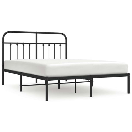 Vidaxl bedframe met hoofdbord metaal zwart 140x200 cm