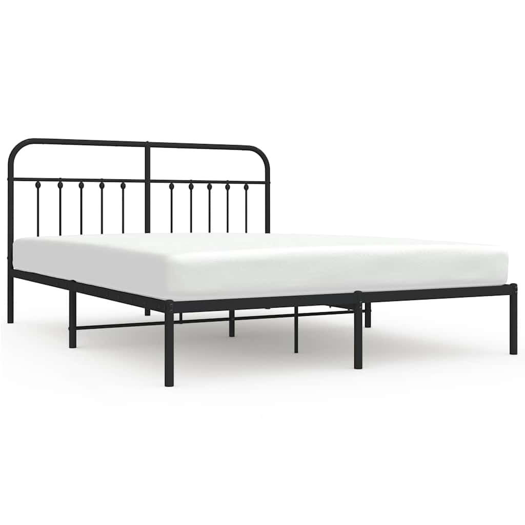 Vidaxl bedframe met hoofdbord metaal zwart 183x213 cm