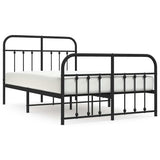 Vidaxl bedframe met hoofd- en voeteneinde metaal zwart 120x200 cm