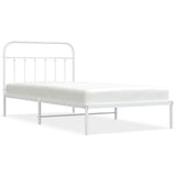 Vidaxl bedframe met hoofdbord metaal wit 100x200 cm