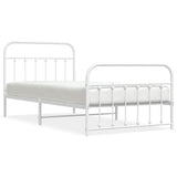 Vidaxl bedframe met hoofd- en voeteneinde metaal wit 100x200 cm