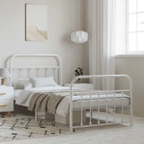 Vidaxl bedframe met hoofd- en voeteneinde metaal wit 100x200 cm