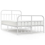 Vidaxl bedframe met hoofd- en voeteneinde metaal wit 120x200 cm