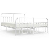 Vidaxl bedframe met hoofd- en voeteneinde metaal wit 183x213 cm