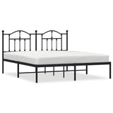 Vidaxl bedframe met hoofdbord metaal zwart 180x200 cm