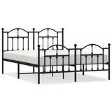Vidaxl bedframe met hoofd- en voeteneinde metaal zwart 140x200 cm