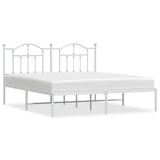 Vidaxl bedframe met hoofdbord metaal wit 180x200 cm