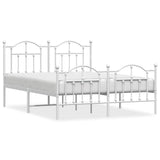 Vidaxl bedframe met hoofd- en voeteneinde metaal wit 135x190 cm