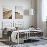 Vidaxl bedframe met hoofd- en voeteneinde metaal wit 150x200 cm