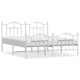 Vidaxl bedframe met hoofd- en voeteneinde metaal wit 183x213 cm