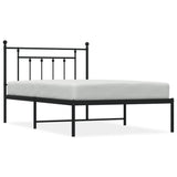 Vidaxl bedframe met hoofdbord metaal zwart 107x203 cm