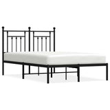 Vidaxl bedframe met hoofdbord metaal zwart 120x190 cm