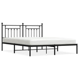 Vidaxl bedframe met hoofdbord metaal zwart 160x200 cm