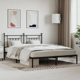 Vidaxl bedframe met hoofdbord metaal zwart 160x200 cm