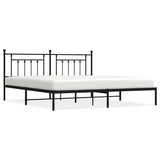 Vidaxl bedframe met hoofdbord metaal zwart 193x203 cm