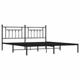 Vidaxl bedframe met hoofdbord metaal zwart 193x203 cm