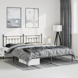 Vidaxl bedframe met hoofdbord metaal zwart 193x203 cm