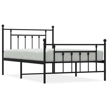 Vidaxl bedframe met hoofd- en voeteneinde metaal zwart 100x200 cm