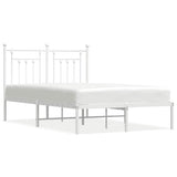 Vidaxl bedframe met hoofdbord metaal wit 120x200 cm