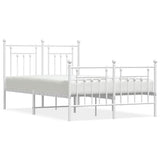 Vidaxl bedframe met hoofd- en voeteneinde metaal wit 120 x 190 cm