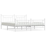 Vidaxl bedframe met hoofd- en voeteneinde metaal wit 200x200 cm
