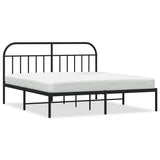 Vidaxl bedframe met hoofdbord metaal zwart 180x200 cm