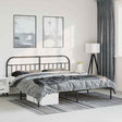 Vidaxl bedframe met hoofdbord metaal zwart 193x203 cm